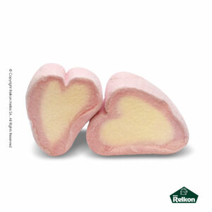 Marshmallow Καρδιά σε ροζ και λευκό χρώμα. 