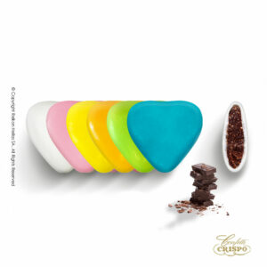 Σοκολάτα υγείας και λεπτή επίστρωση ζάχαρης σε σχήμα  mini καρδιάς σε διάφορα χρώματα. Ιδανικά για βάπτιση, candy bar και event.