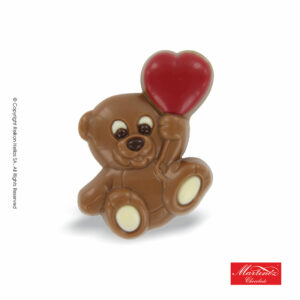 Σοκολατένιες φιγούρες Martinez σε σχέδιο αρκουδάκι με κόκκινη καρδιά.