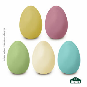 Χρωματιστά σοκολατένια πασχαλινά αυγά 400g σε 5 διαφορετικά χρώματα από λευκή σοκολάτα.
